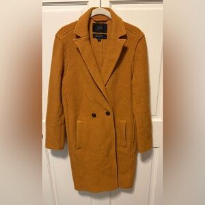 J. Crew Daphne Italian boiled wool gold trench coat jacket women size 4 s small